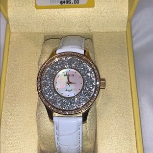 😍  INVICTA ANGEL MODEL 24589 WHITE BAND CRYSTALS GIFT IDEA RV $495 RV